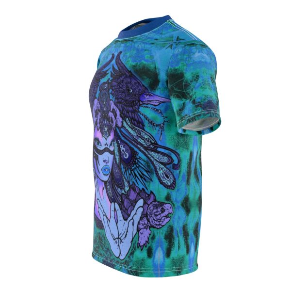 Blue Avian Bird Tribe Psychedelic Reiki Peledian Smoke DMT Tye Dye Tee - Image 4