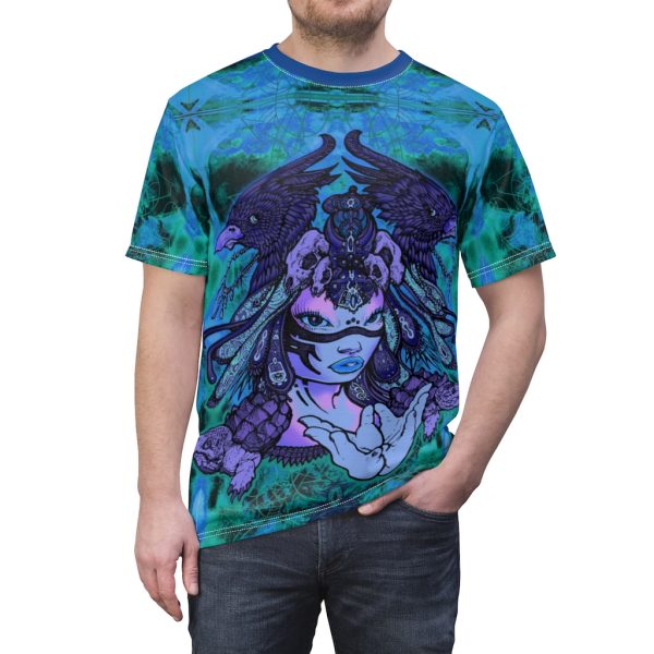 Blue Avian Bird Tribe Psychedelic Reiki Peledian Smoke DMT Tye Dye Tee - Image 5