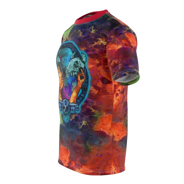 Macabre Mucha  Nouveau Dark Art DMT Tye Dye Scull Occult All over T Shirt - Image 4