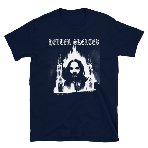 Black Metal Church Burner Charlie Manson Helter Sketlter T-shirt - Image 2